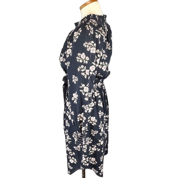 La Vie Rebecca Taylor Floral Camille Shirtdress in Midnight Navy NWT Size M - Picture 3 of 11